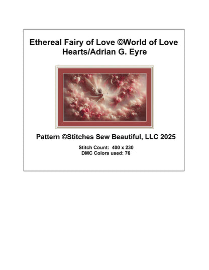 Ethereal Fairy of Love counted cross stitch pattern by World of Love Hearts/Adrian G. Eyre
