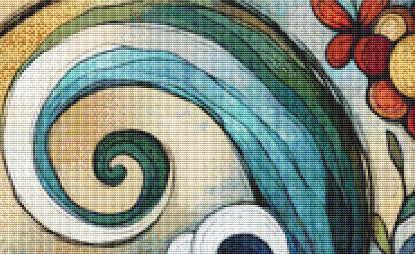 Whispering Secrets to the Ocean counted cross stitch pattern ©World of Love Hearts/Adrian G. Eyre