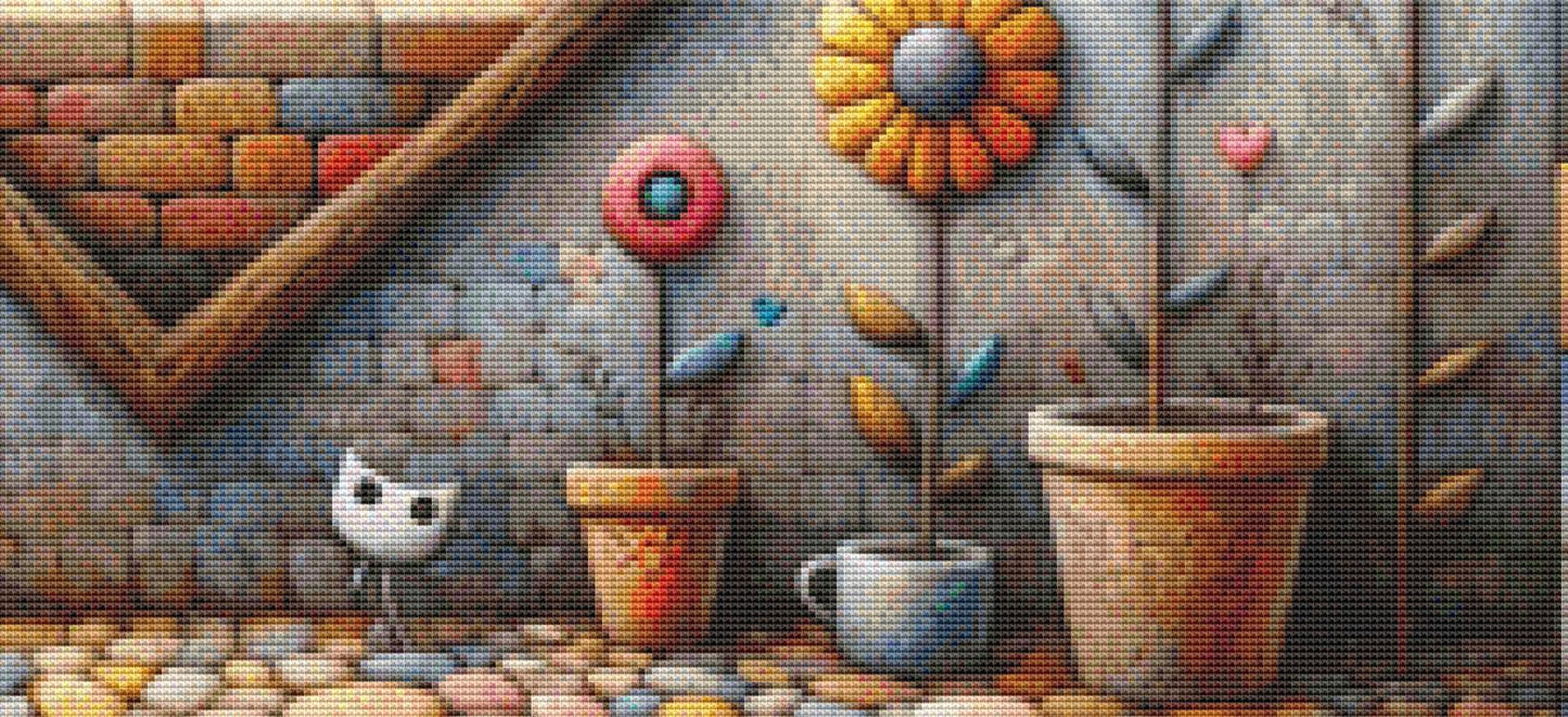 Cradled by Waves Filled with Love and Wonder counted cross stitch pattern by World of Love Hearts/Adrian G. Eyre