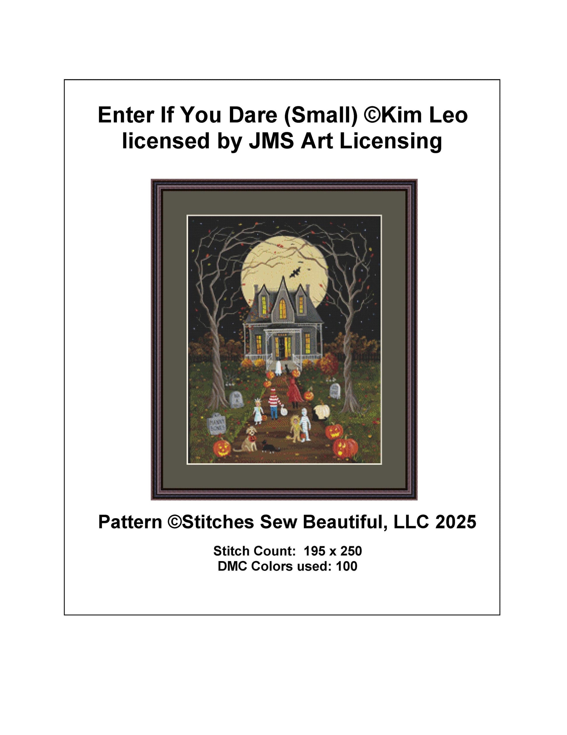 Enter If You Dare (Small) counted cross stitch pattern by Kim Leo licensed by JMS Art Licensing
