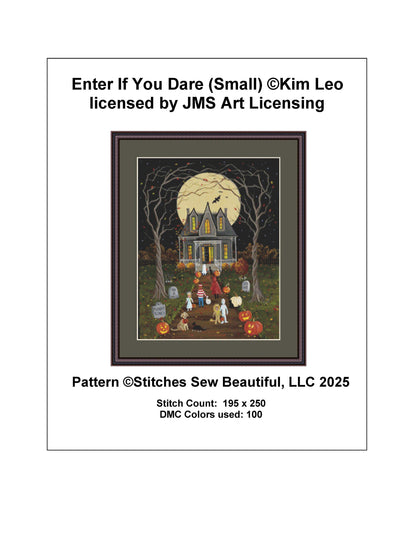 Enter If You Dare (Small) counted cross stitch pattern by Kim Leo licensed by JMS Art Licensing