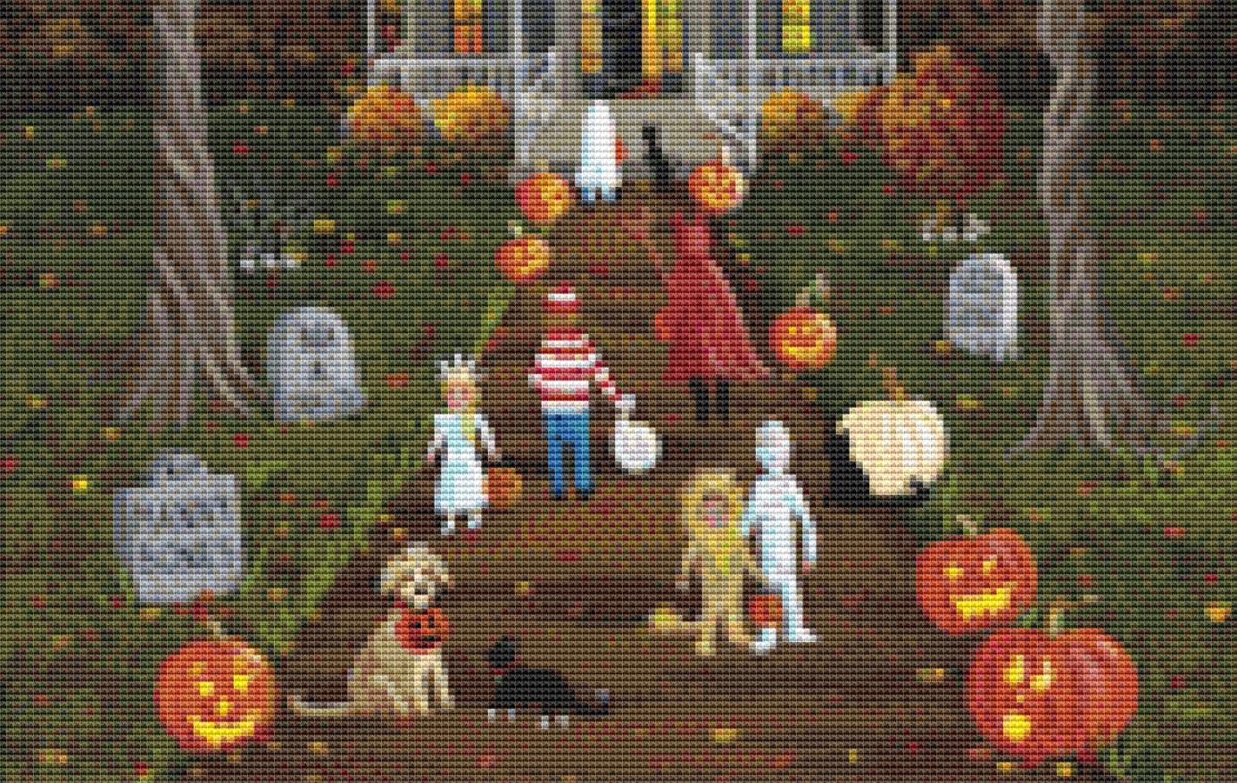 Enter If You Dare (Small) counted cross stitch pattern by Kim Leo licensed by JMS Art Licensing