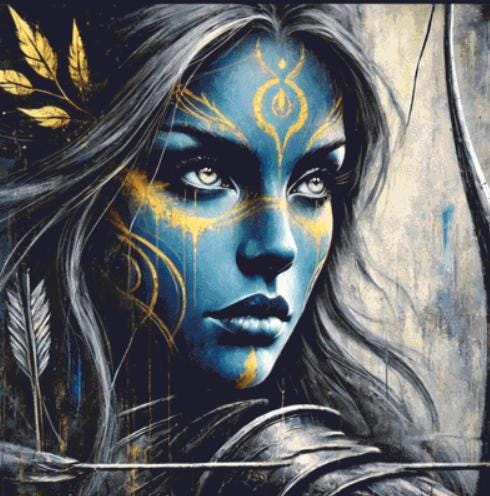 Charlize The Archer counted cross stitch pattern by Eder Jose Rosa