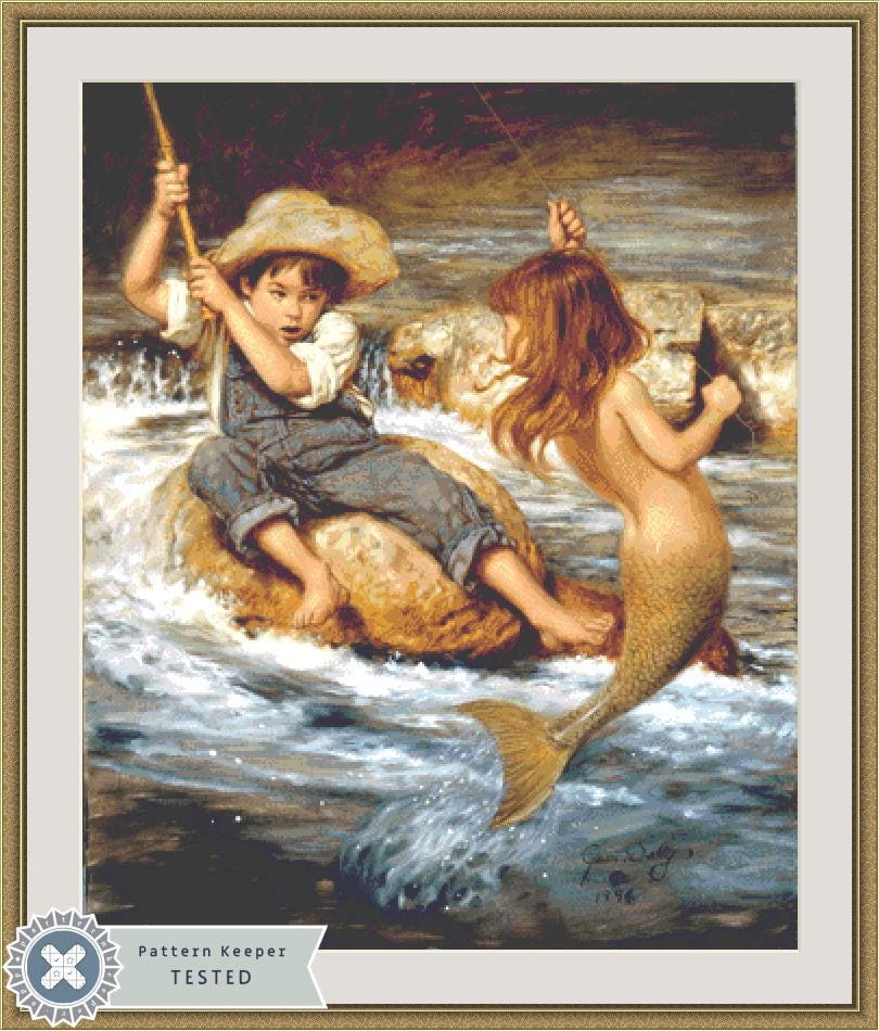 Catch Of My Dreams counted cross sittch pattern by JKim Daly/Ansada Art Licensing Group, LLC