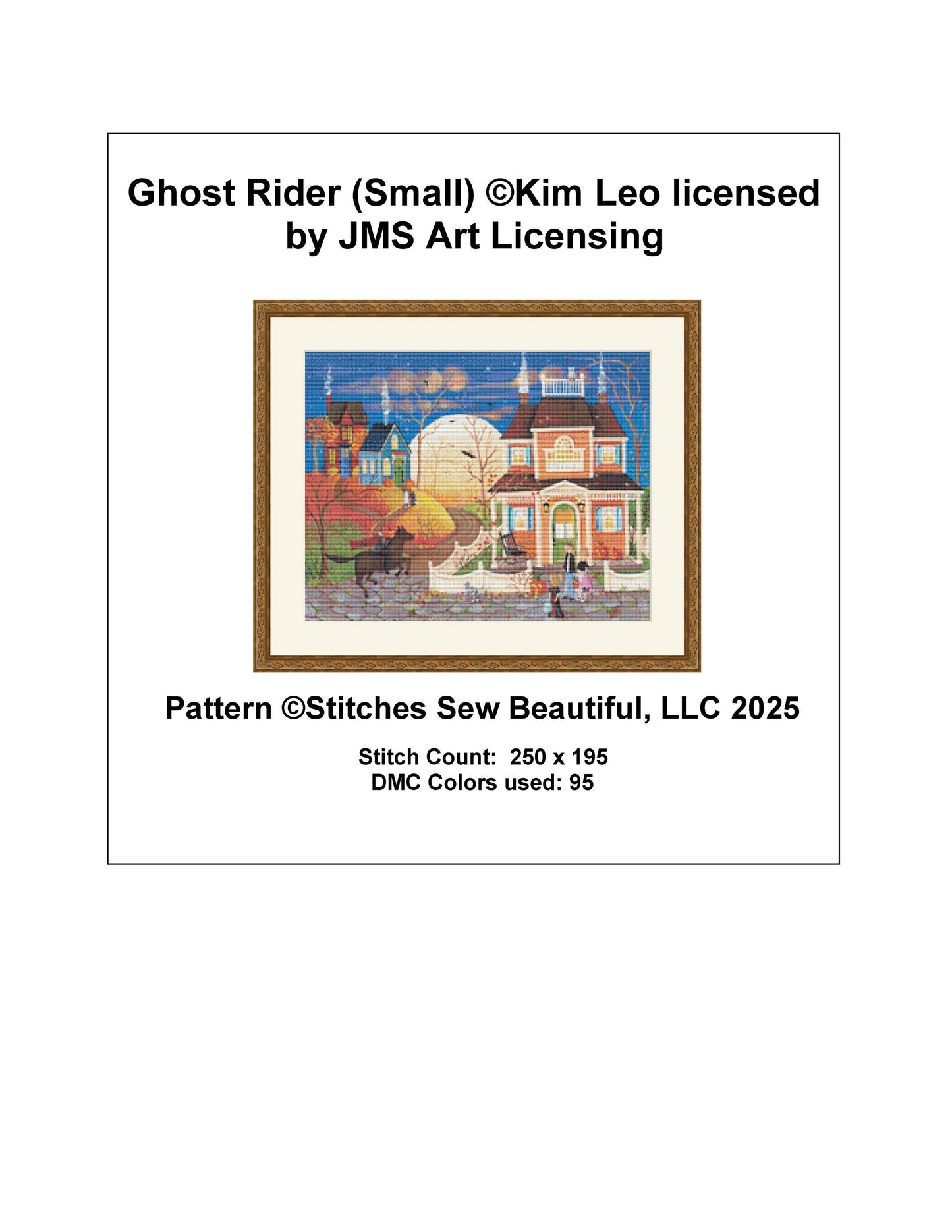 Ghost Rider (Small) counted cross stitch pattern by Kim Leo licensed by JMS Art Licensing