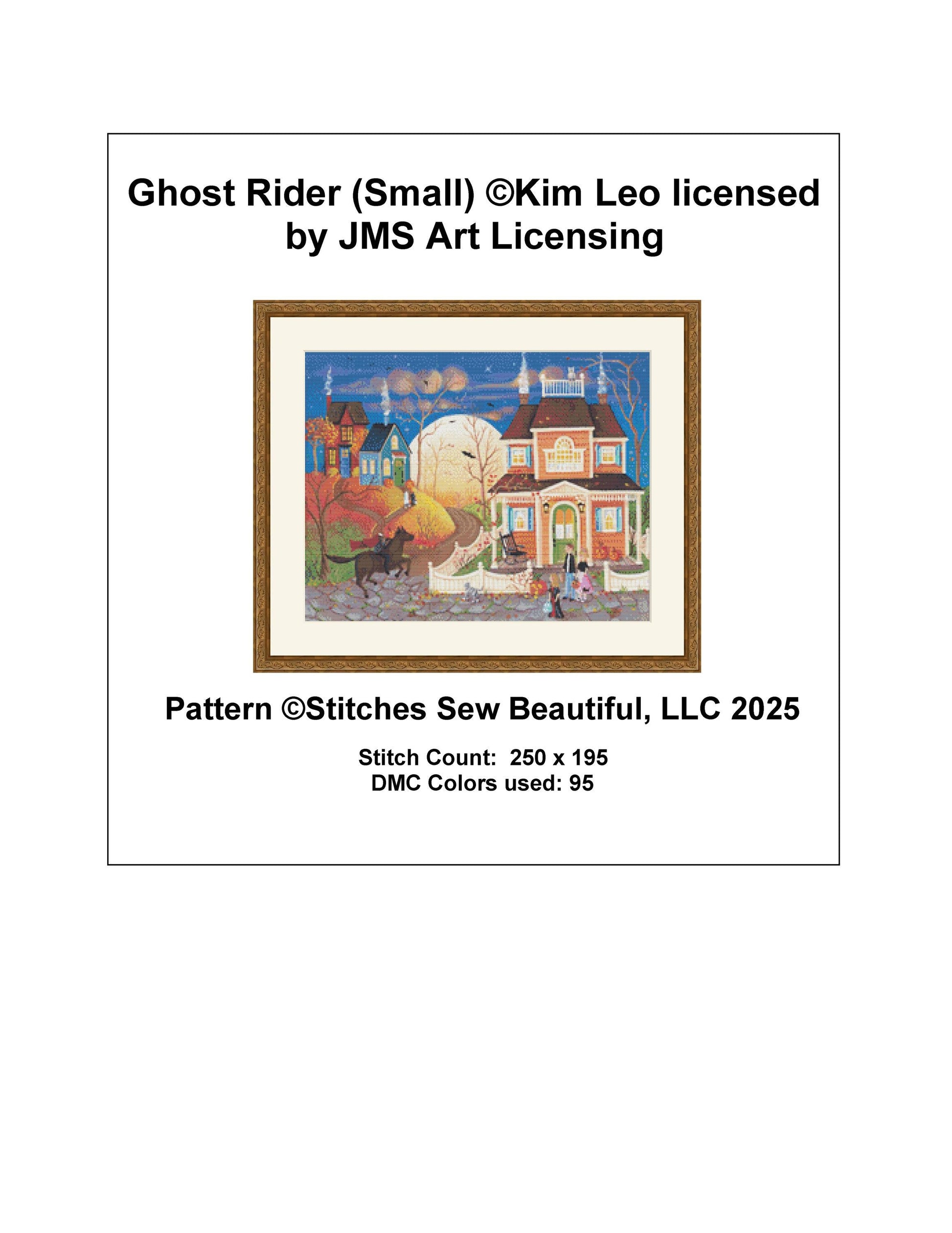 Ghost Rider (Small) counted cross stitch pattern by Kim Leo licensed by JMS Art Licensing