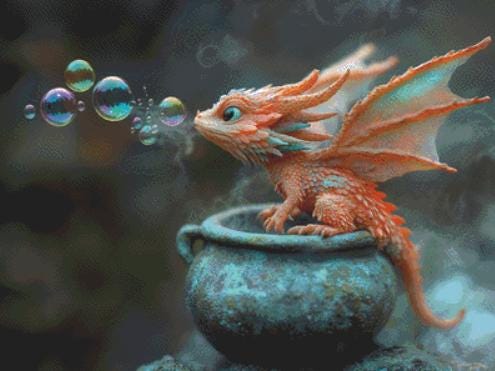 Bubble Magic counted cross stitch pattern by Serr.Kai A Quill & Ink