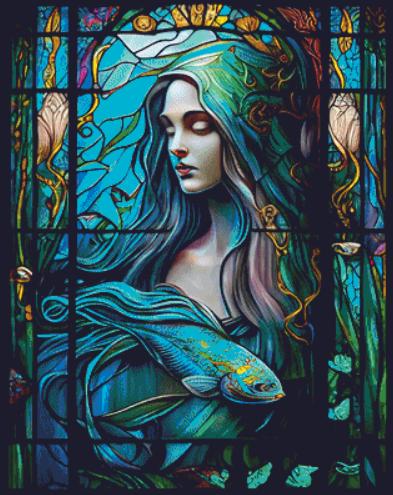 Mermaid 6 counted cross stitch pattern by Ivy Cottage Home