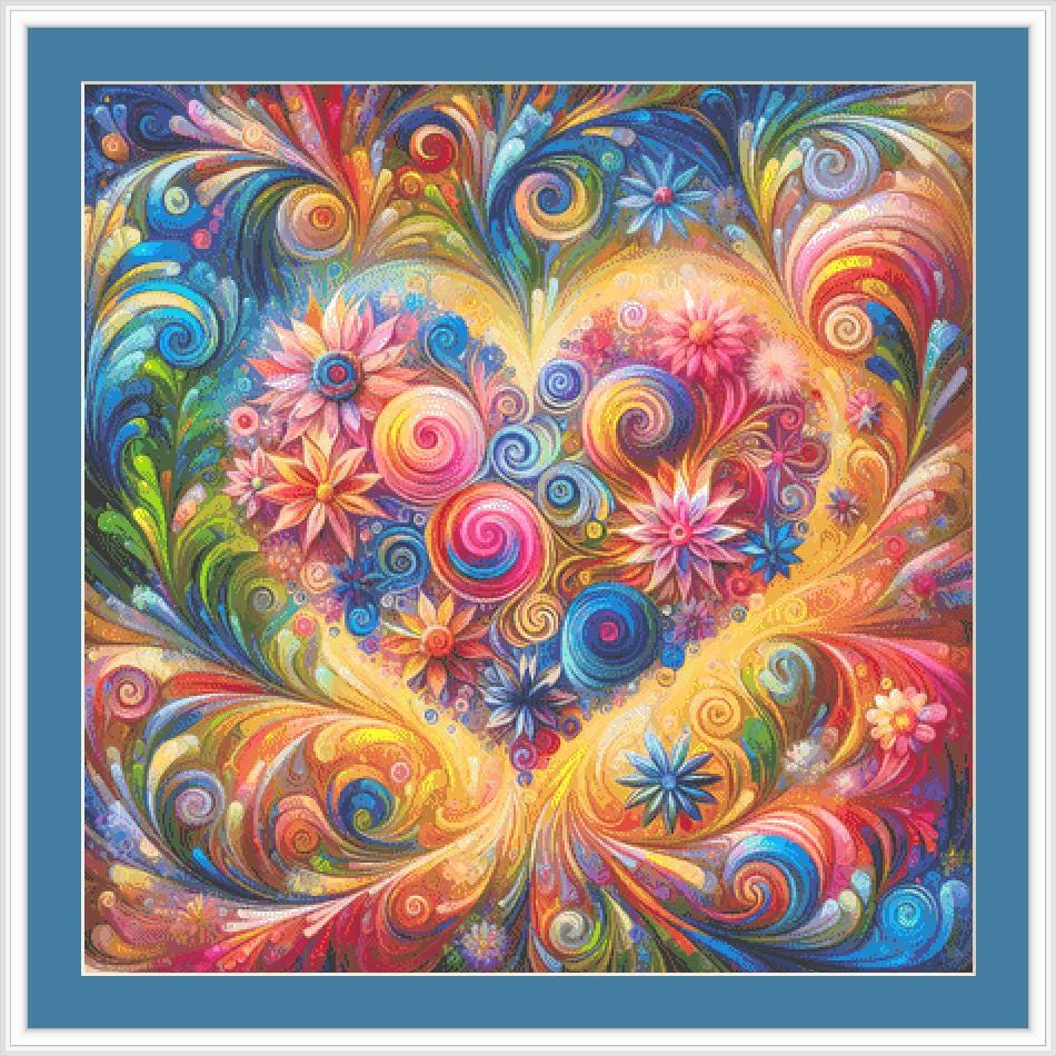 Heart of Joy counted cross stitch pattern by World of Love Hearts/Adrian G. Eyre
