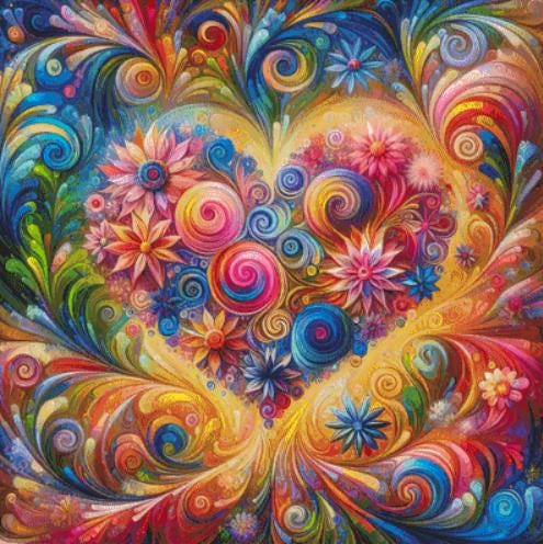 Heart of Joy counted cross stitch pattern by World of Love Hearts/Adrian G. Eyre