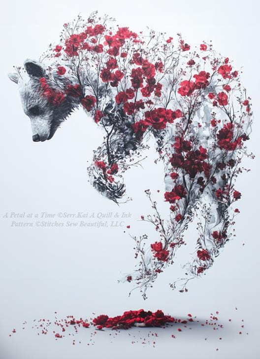 A Petal at a Time counted cross stitch pattern by Serr.Kai A Quill & Ink