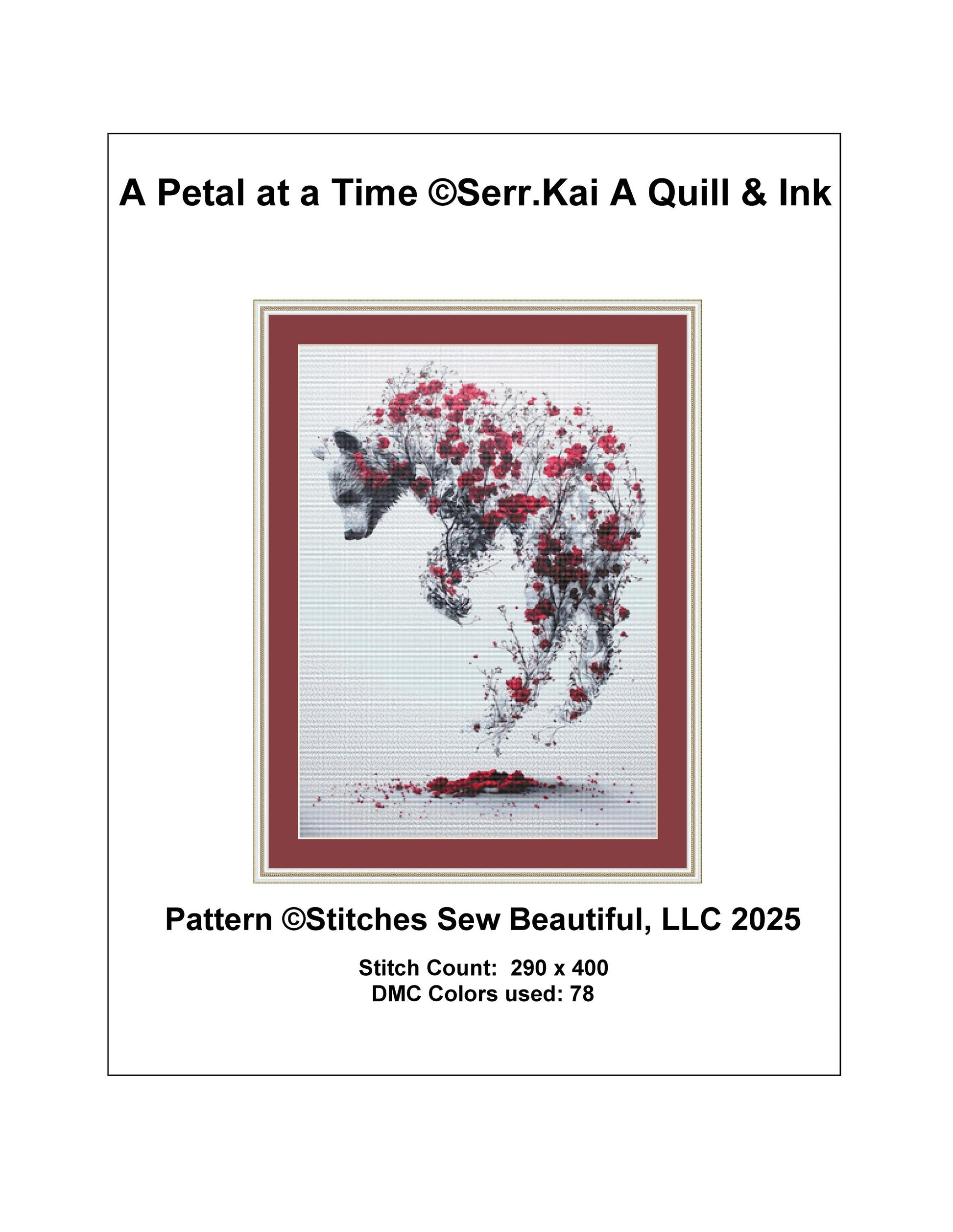A Petal at a Time counted cross stitch pattern by Serr.Kai A Quill & Ink
