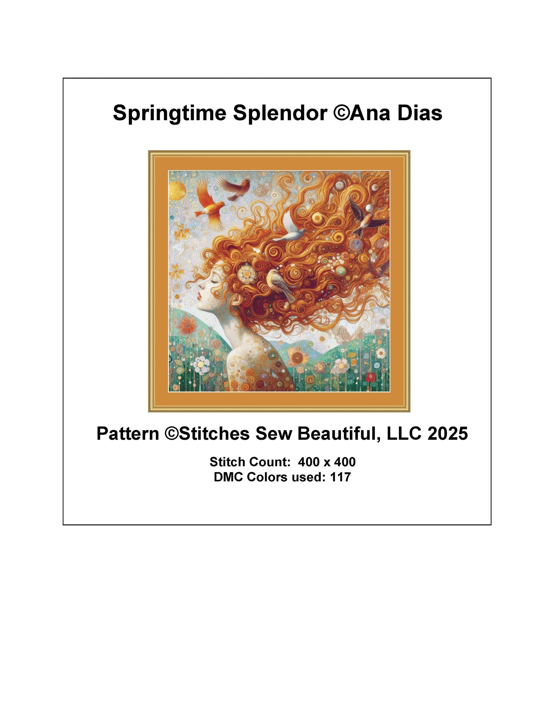 Springtime Splendor counted cross stitch pattern by Ana Dias