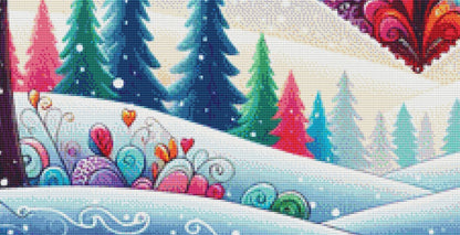 Whimsical Winter Wonderland Snowman counted cross stitch pattern by World of Love Hearts/Adrian G. Eyre