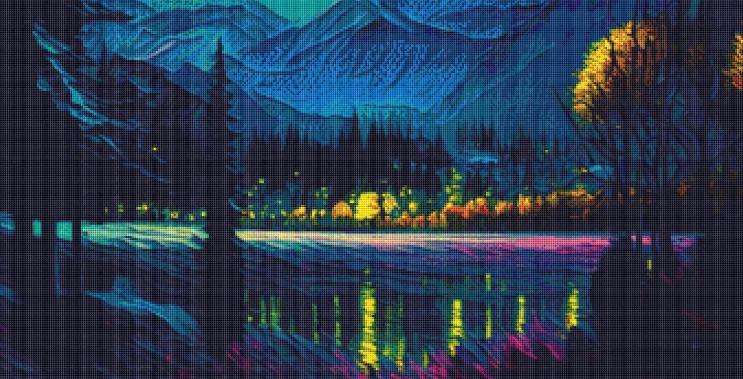 Peace in the Night counted cross stitch pattern by Peaceful Art Colors