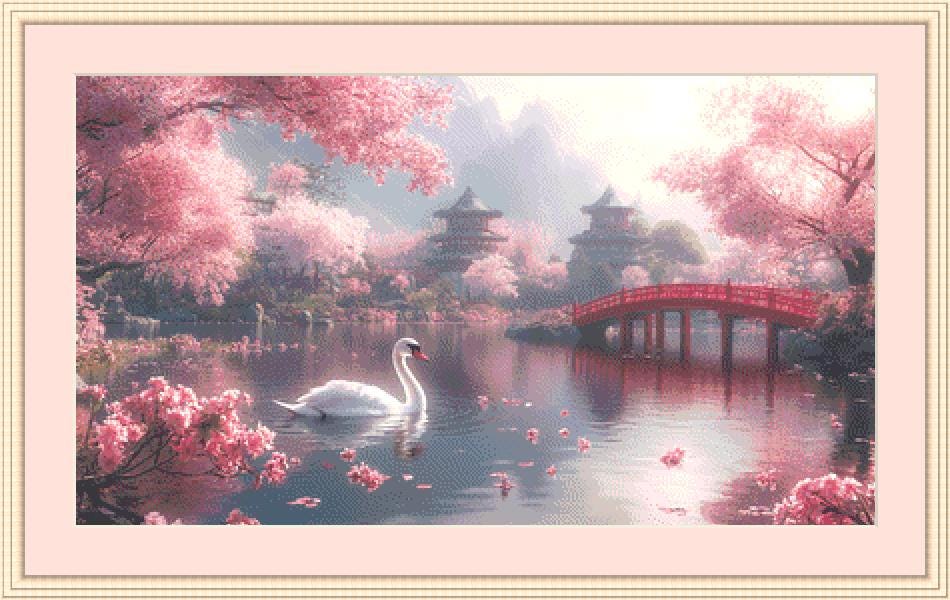 Pink Spring counted cross stitch pattern by Eder Jose Rosa