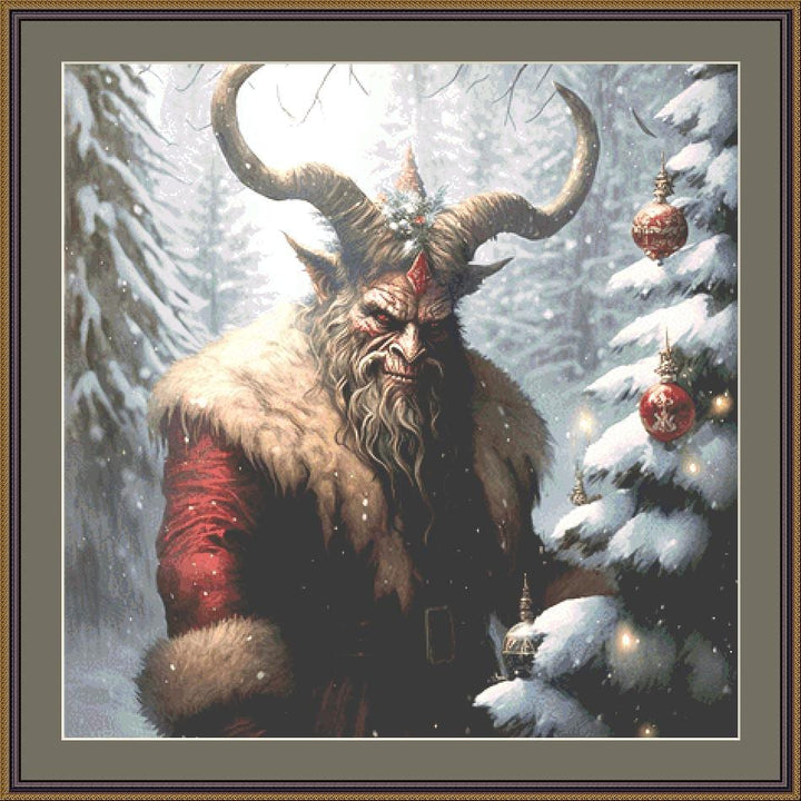 Krampus (Version 2) counted cross stitch pattern by Serr.Kai A Quill & Ink