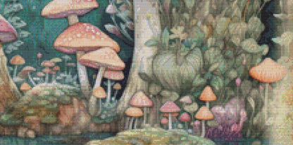 Spring Mushrooms counted cross stitch pattern by LianaScrap