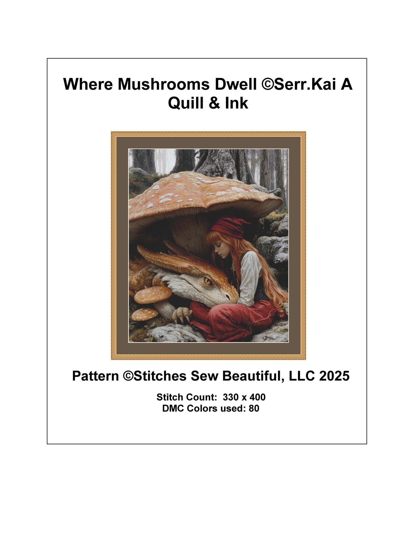 Where Mushrooms Dwell counted cross pattern by Serr.Kai A Quill & Ink