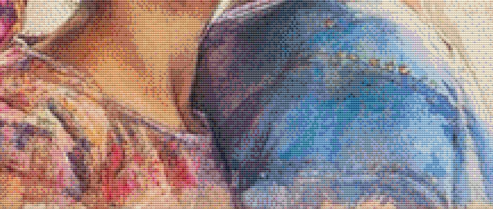 Side by Side Always counted cross stitch pattern by Ingrid Jean AI Art