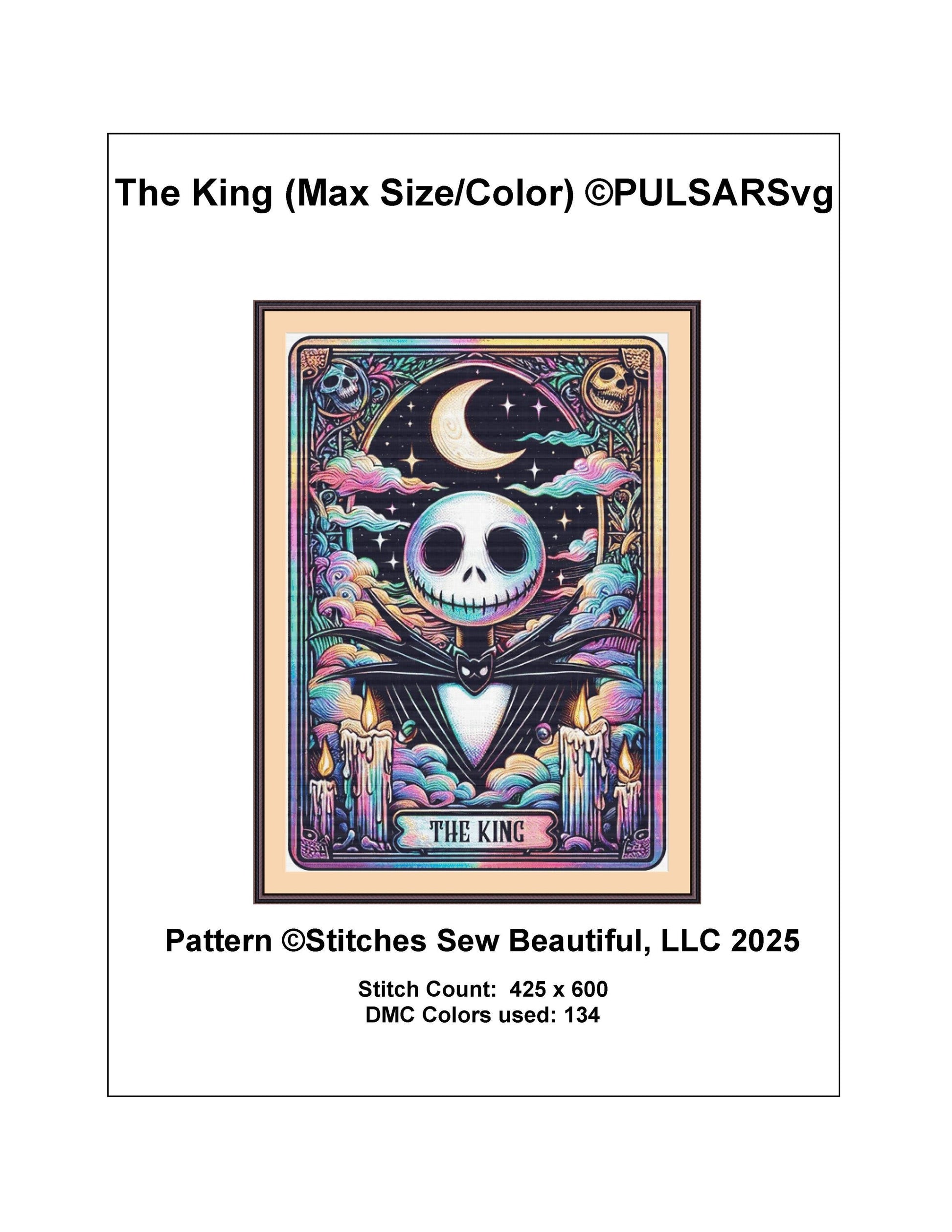 The King (Max Size/Color) counted cross stitch pattern by PULSARSvg
