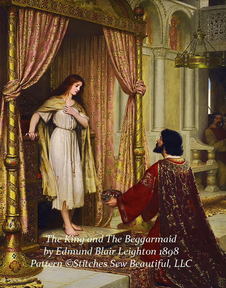 The King and The Beggar Maid counted cross stitch pattern by Edmund Blair Leighton 1898