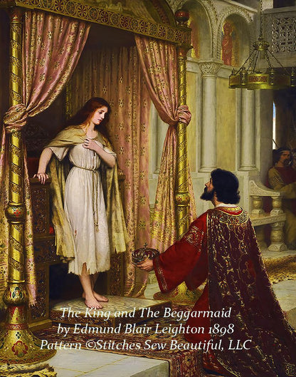 The King and The Beggar Maid counted cross stitch pattern by Edmund Blair Leighton 1898