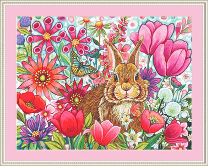 Tiptoes Through The Tulips counted cross stitch pattern by Peggy Davis/Porterfields Fine Art Licensing