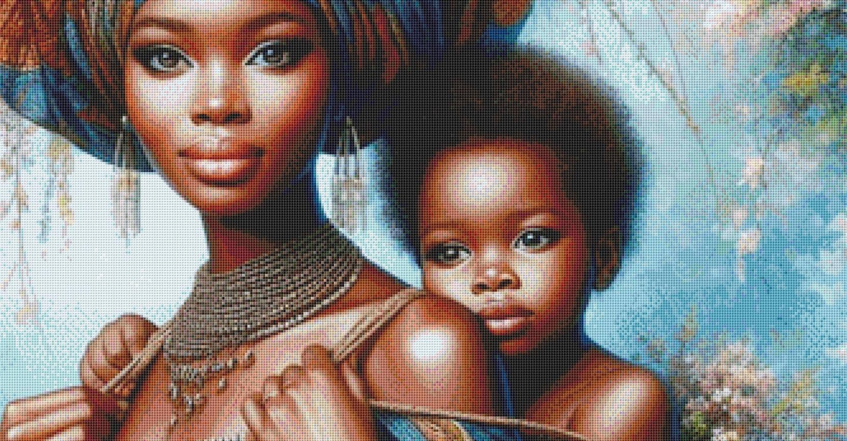 A Mother's Love (Max Color) counted cross stitch pattern by Ana Dias