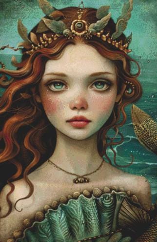 Oceanic Mermaid 2 counted cross stitch pattern by ZeyaVida