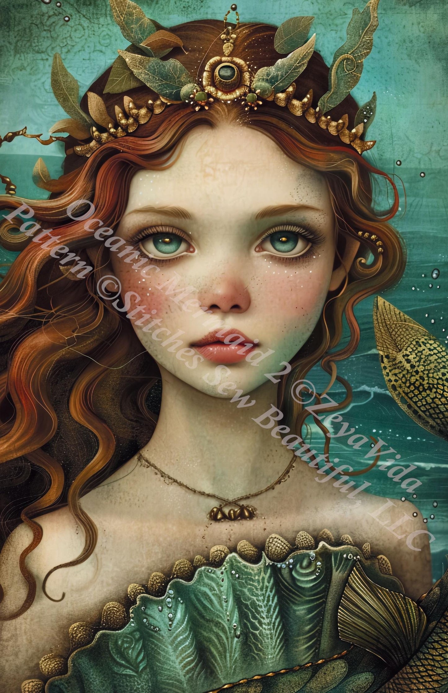 Oceanic Mermaid 2 counted cross stitch pattern by ZeyaVida