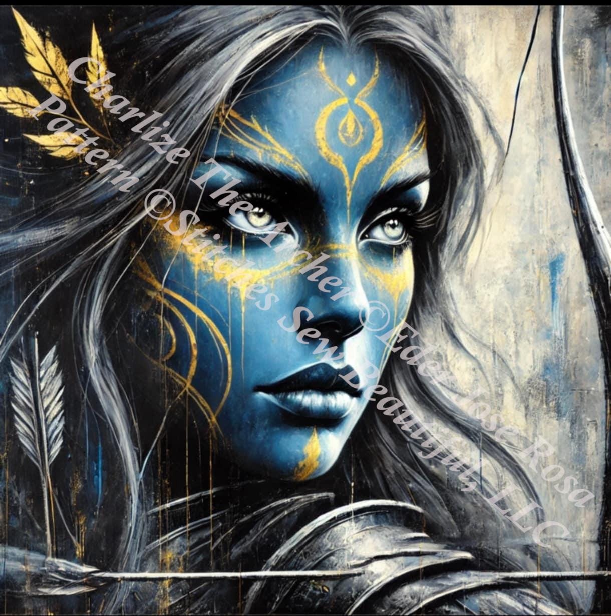 Charlize The Archer counted cross stitch pattern by Eder Jose Rosa