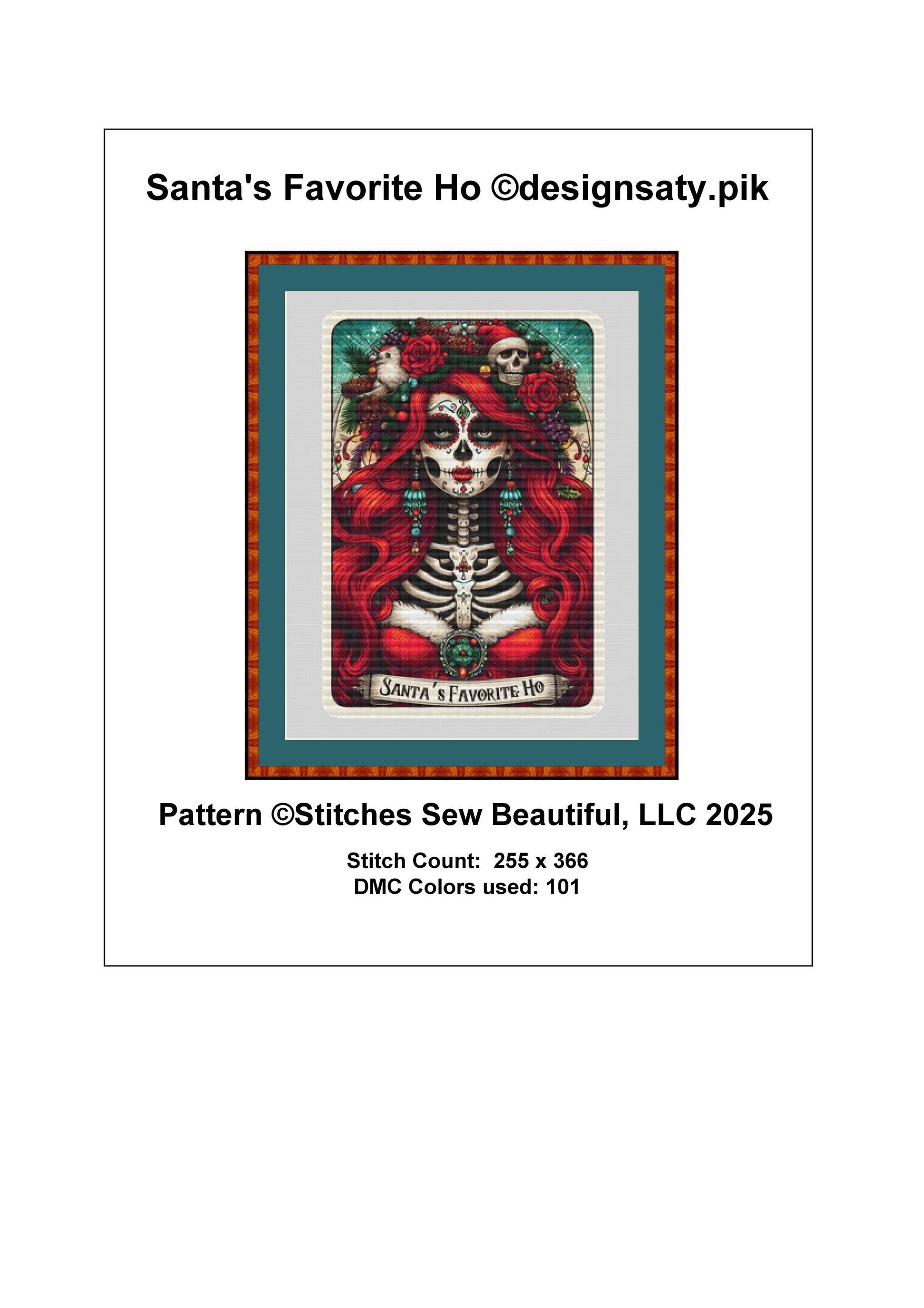 Santa's Favorite Ho counted cross stitch pattern by Designsaty.pik
