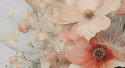 The Veil of Flowers counted cross stitch pattern by Ingrid Jean AI Art