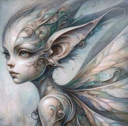 Ethereal Fairy Elida counted cross stitch pattern by Ingrid Jean AI Art
