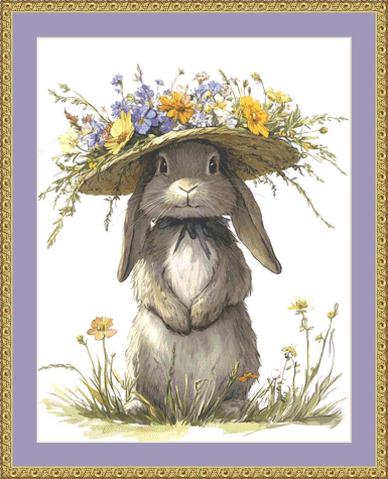 Petals and Paws counted cross stitch pattern by The Art Revivalist