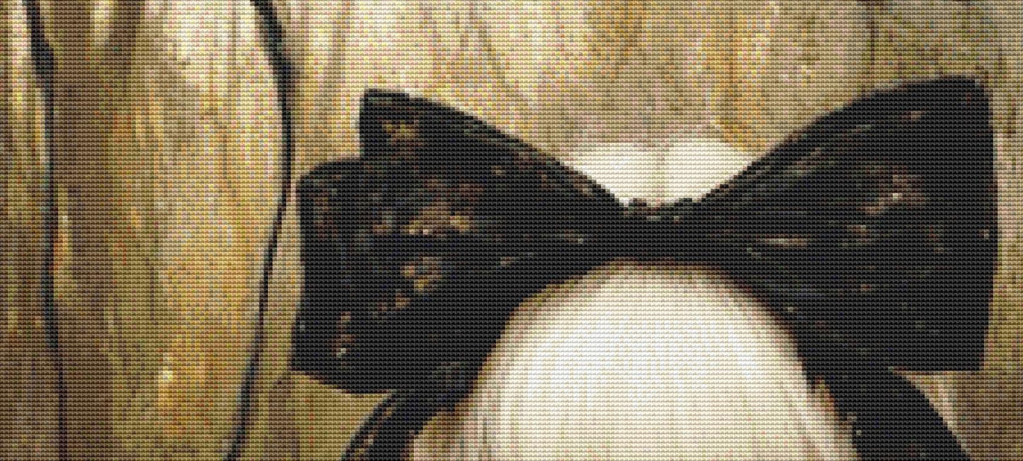 Sylvester the Black Cat counted cross stitch pattern by Ingrid Jean AI Art