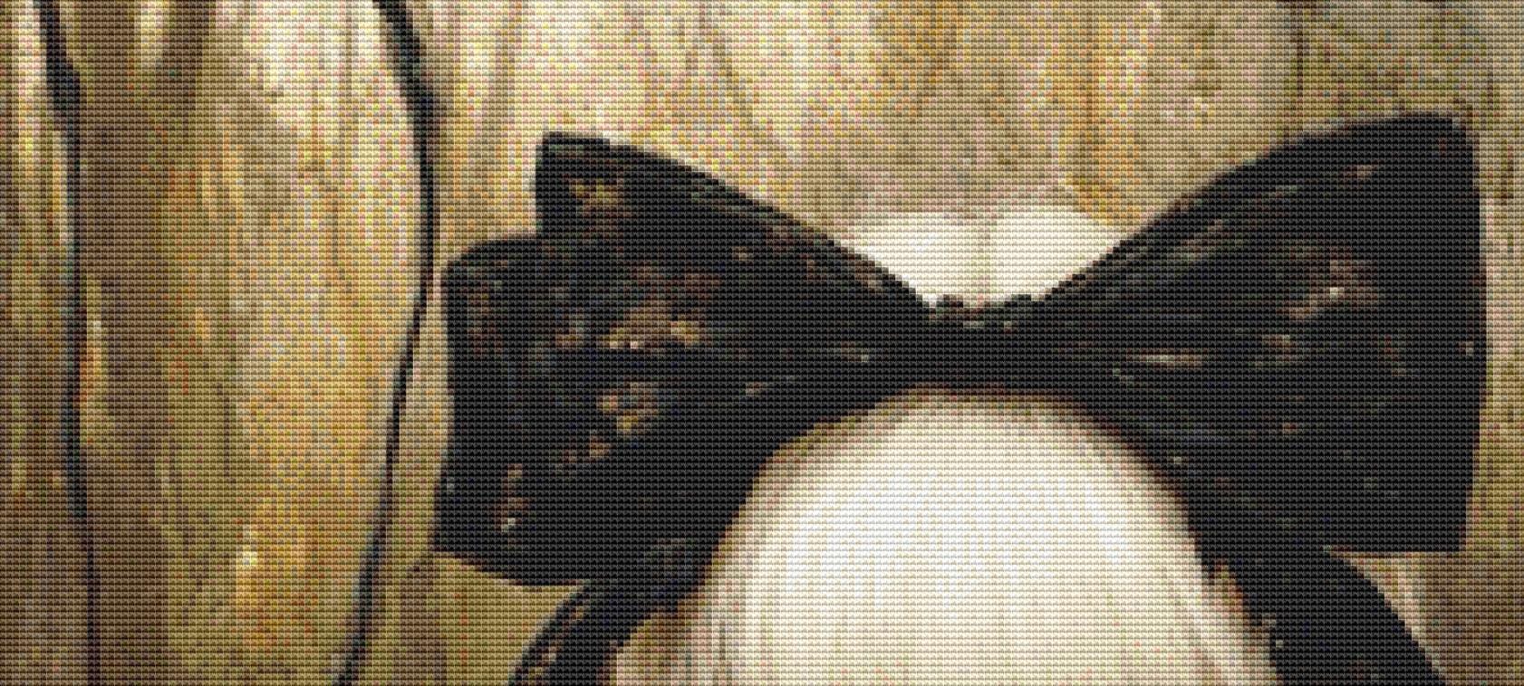 Sylvester the Black Cat counted cross stitch pattern by Ingrid Jean AI Art