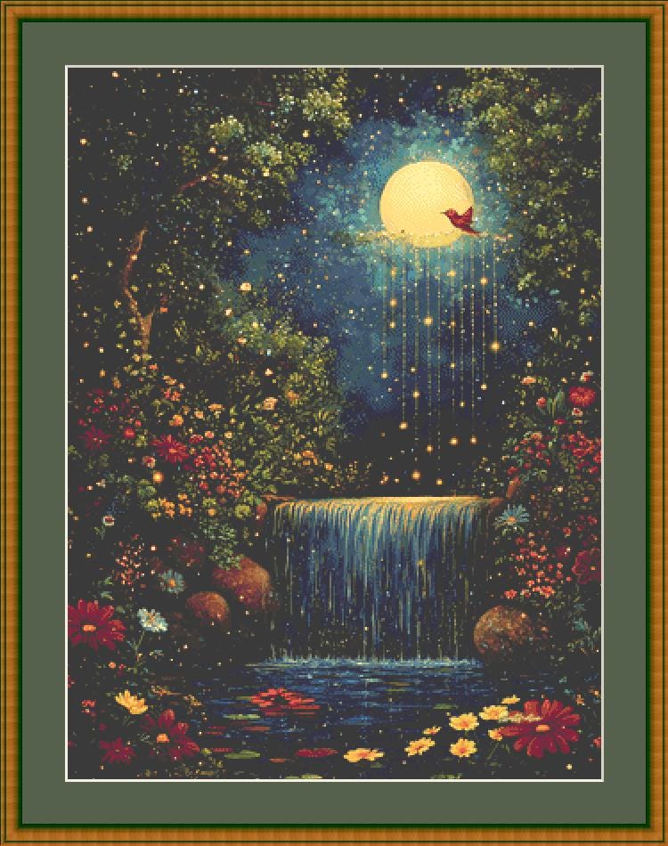 Garden of Moonlight Healing counted cross stitch pattern by IllustNation