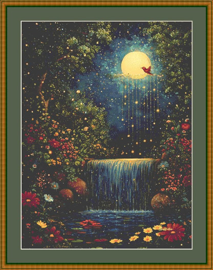 Garden of Moonlight Healing counted cross stitch pattern by IllustNation