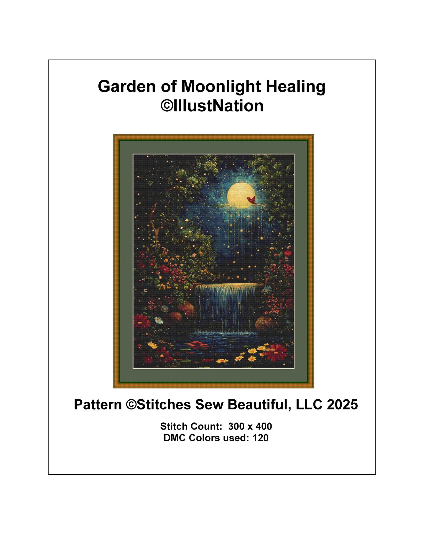 Garden of Moonlight Healing counted cross stitch pattern by IllustNation