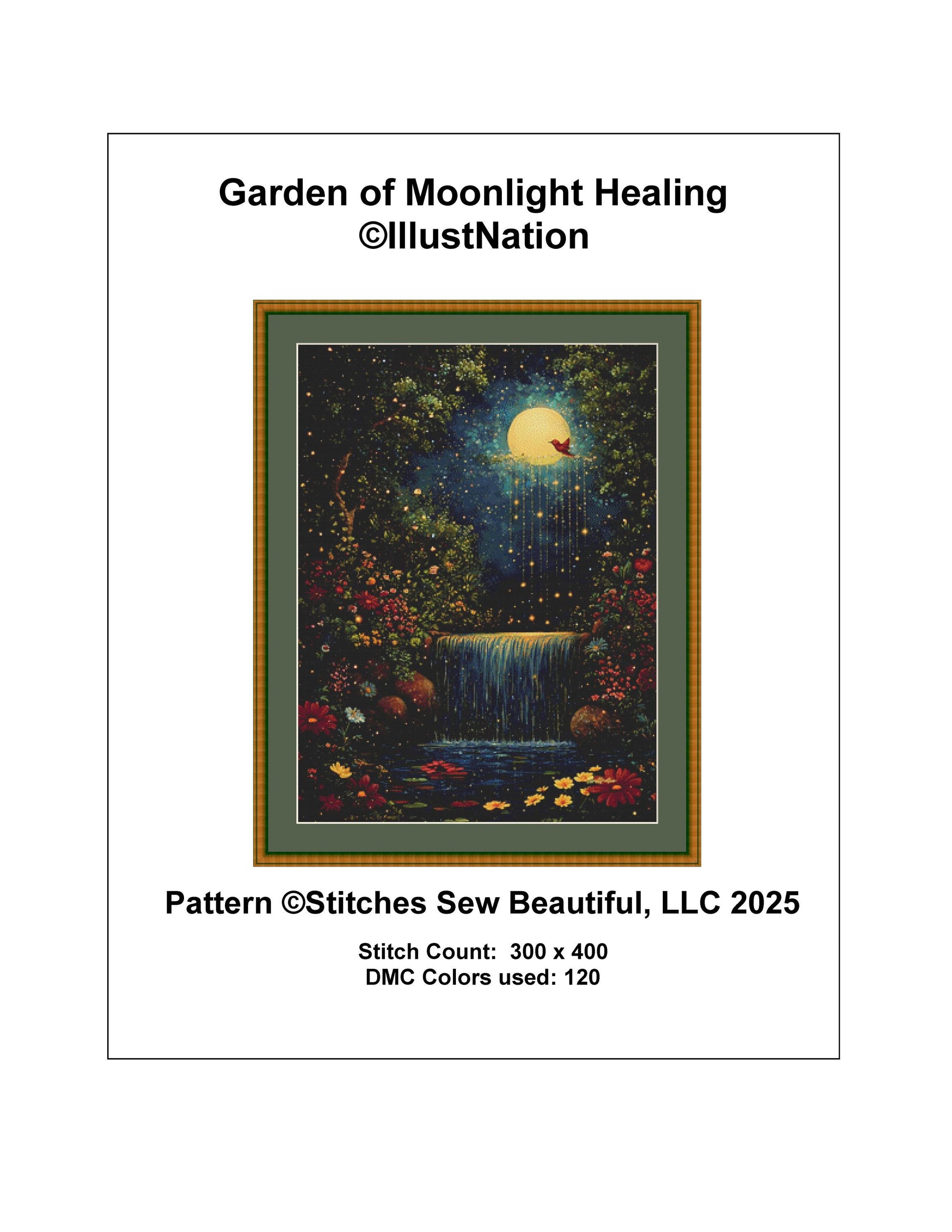 Garden of Moonlight Healing counted cross stitch pattern by IllustNation