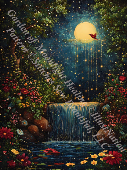Garden of Moonlight Healing counted cross stitch pattern by IllustNation