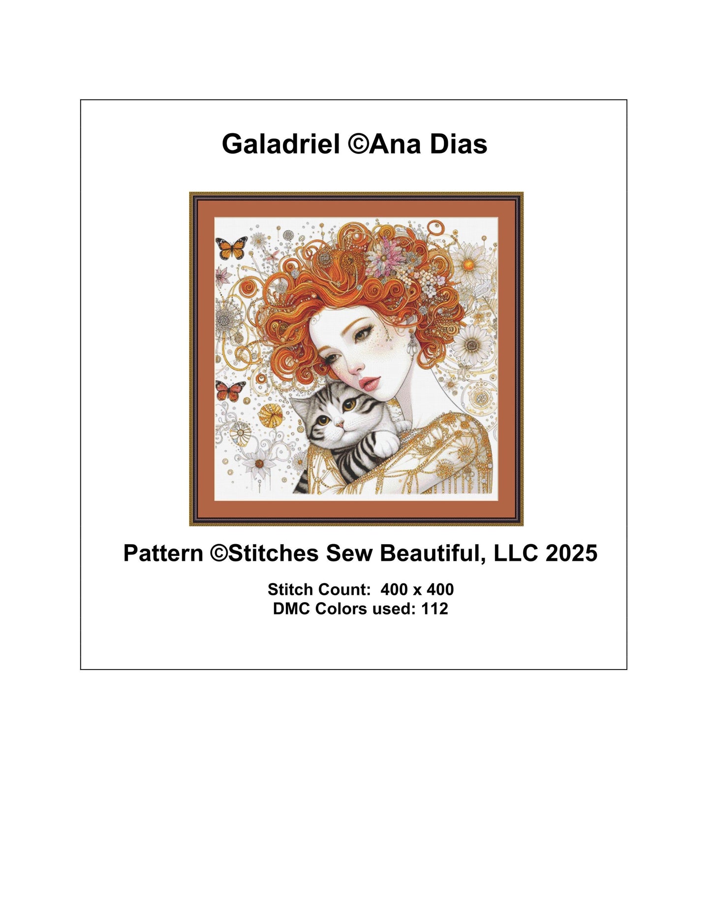 Galadriel counted cross stitch pattern by Ana Dias