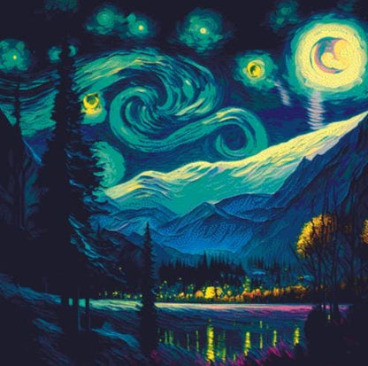 Peace in the Night counted cross stitch pattern by Peaceful Art Colors