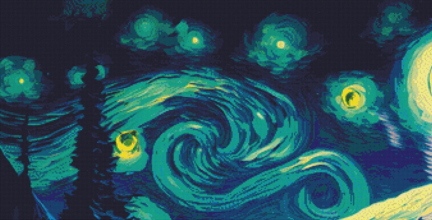 Peace in the Night counted cross stitch pattern by Peaceful Art Colors