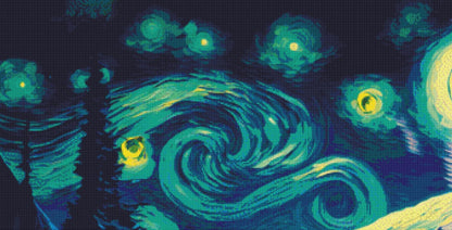 Peace in the Night counted cross stitch pattern by Peaceful Art Colors