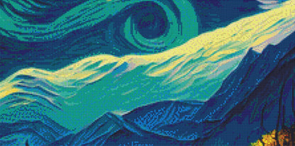 Peace in the Night counted cross stitch pattern by Peaceful Art Colors