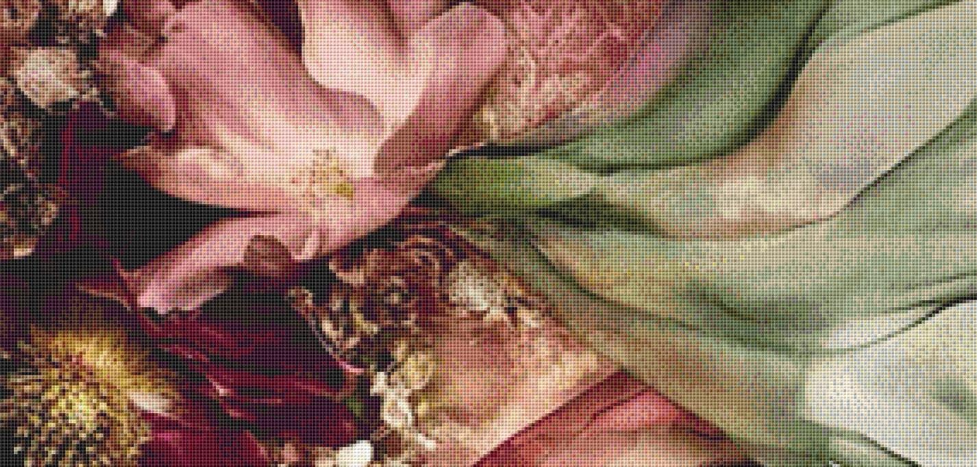 The Veil of Flowers 2 counted cross stitch pattern by Ingrid Jean AI Art