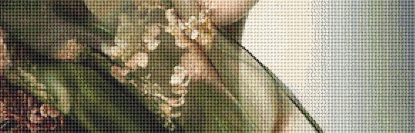 The Veil of Flowers 2 counted cross stitch pattern by Ingrid Jean AI Art